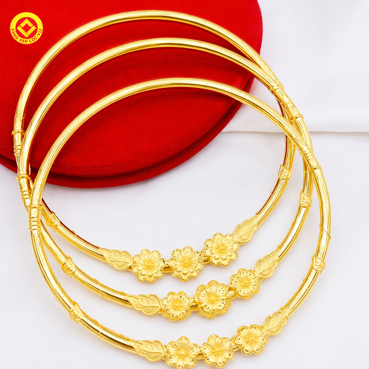 Kiềng vàng hoa mai 24K