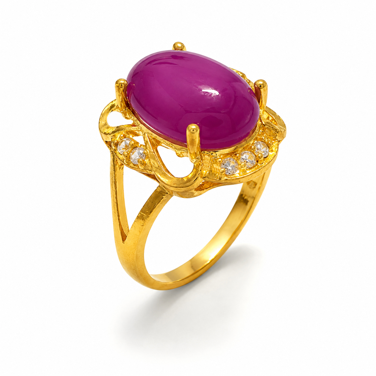 Nhẫn Vàng Nữ Đính Đá Ruby