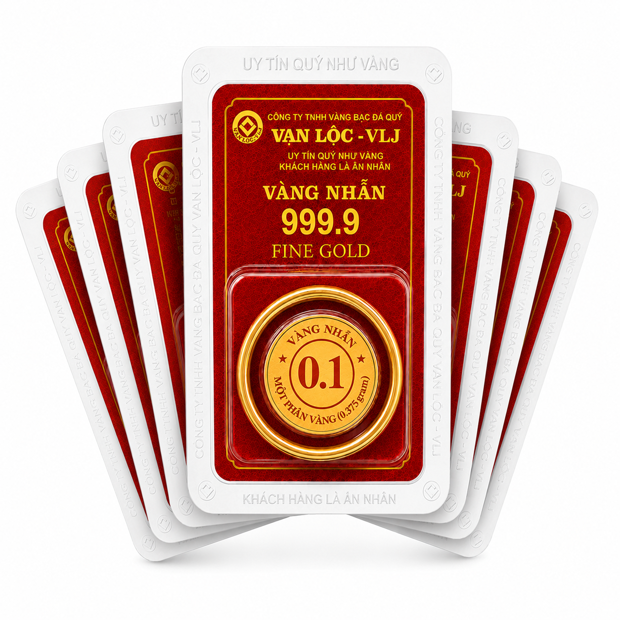 Nhẫn Ép Vỉ Vạn Lộc VLJ 999.9 (Nhiều Bản Vị)